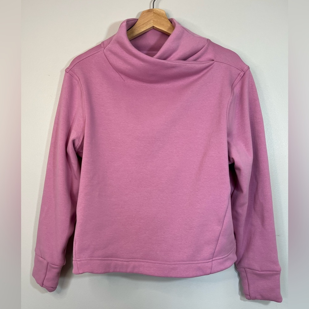 Apana Soft Pink Mauve Wrap Neck Sweatshirt Women’s Medium